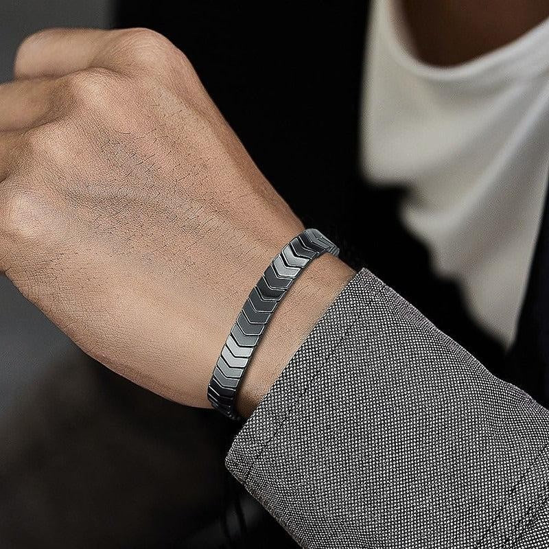 Full Handmade Natural Hematite Bracelet Minimalist Men Women Braided Braclet Adjustable Yoga Arrows Braslet Fashion Jewelry