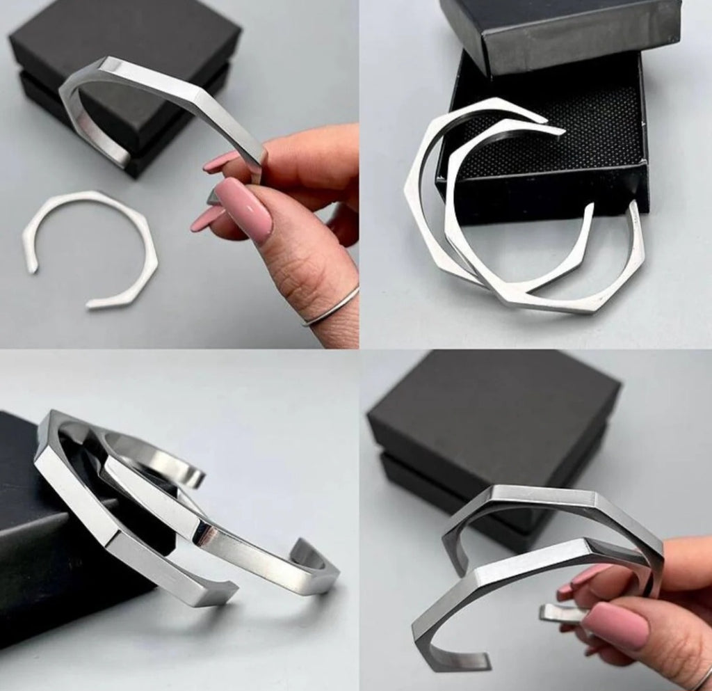 Trendy & Stylish – Hexagon Cuff Bangle