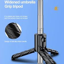 4 in 1 Selfie Stick Tripod with Light & Bluetooth Remote |Foldable & Extendable (70cm) Mobile Holder